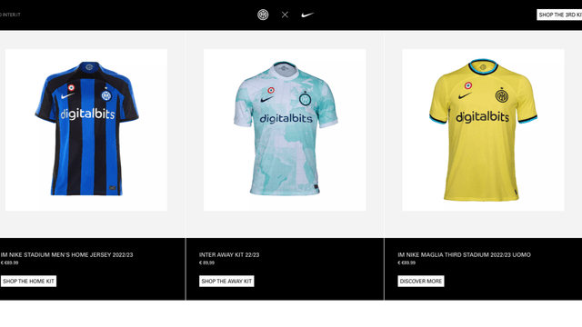 Inter x Nike - Shop flow