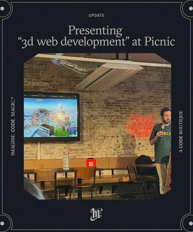Presenting "3d web development" at Picnic